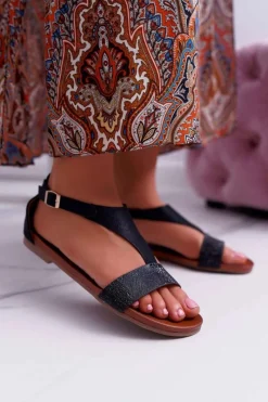 Sandały Płaskie><noscript><img width=