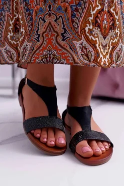 Sandały Płaskie><noscript><img width=