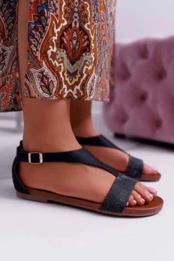 Sandały Płaskie><noscript><img width=