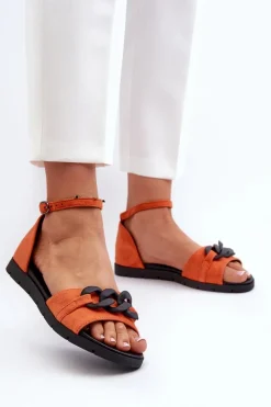 Sandały Płaskie><noscript><img width=