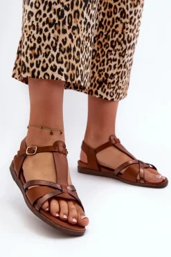 Sandały Płaskie><noscript><img width=