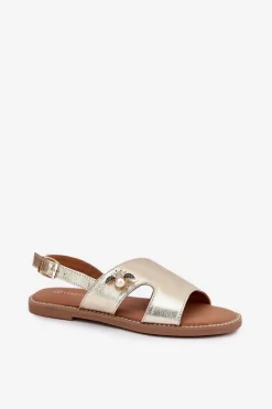 Sandały Płaskie><noscript><img width=