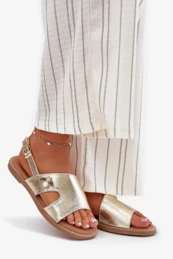 Sandały Płaskie><noscript><img width=