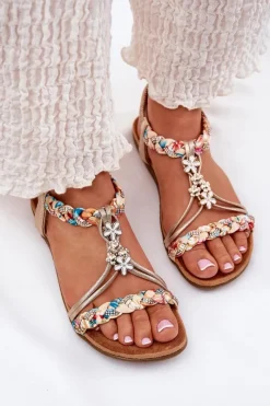 Sandały Płaskie><noscript><img width=