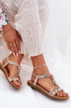 Sandały Płaskie><noscript><img width=