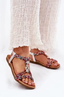 Sandały Płaskie>Artiker Sandały Damskie Płaskie Z Plecionymi Paskami I Przypinkami 54C1322 Multikolor Wielokolorowy