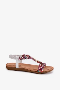 Sandały Płaskie><noscript><img width=