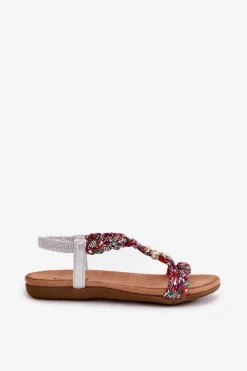 Sandały Płaskie><noscript><img width=