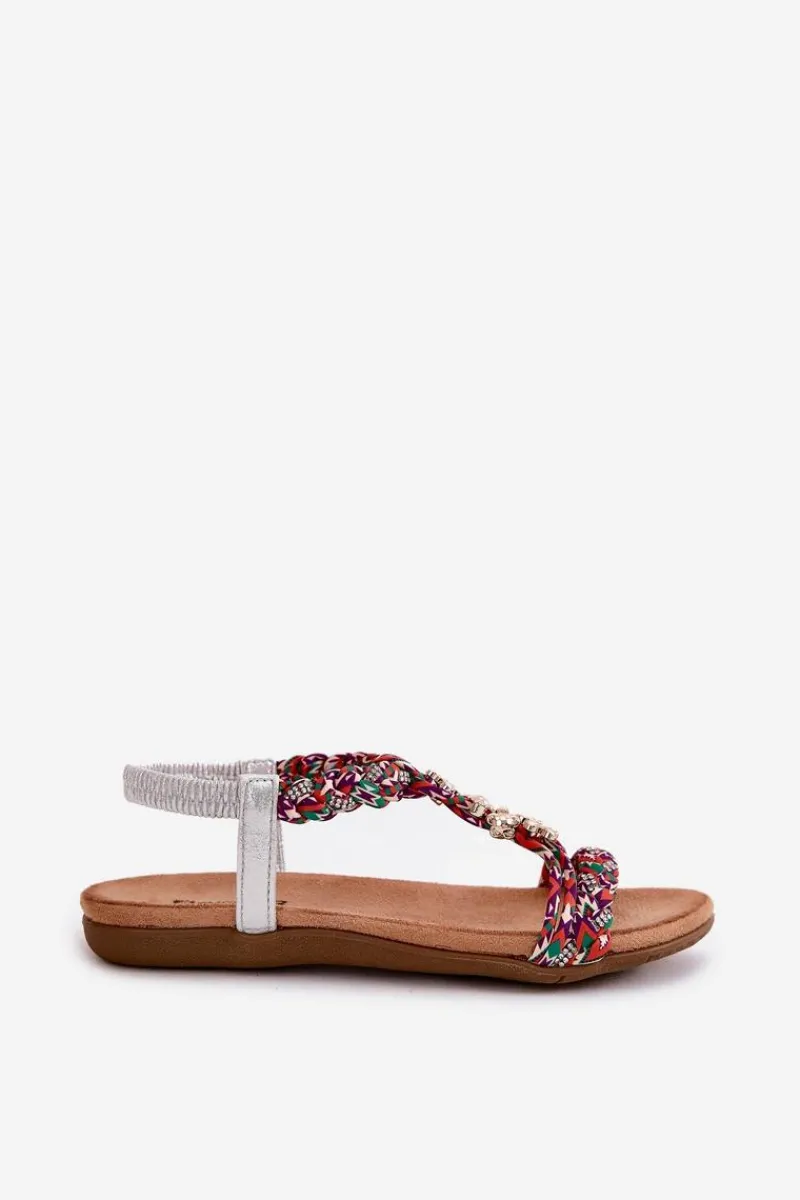Sandały Płaskie>Artiker Sandały Damskie Płaskie Z Plecionymi Paskami I Przypinkami 54C1322 Multikolor Wielokolorowy