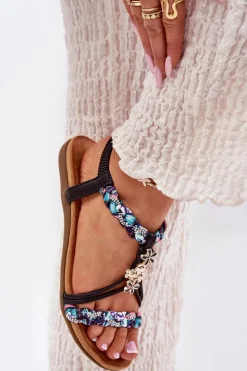 Sandały Płaskie><noscript><img width=