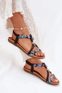 Sandały Płaskie><noscript><img width=