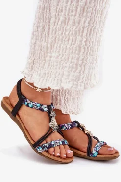 Sandały Płaskie><noscript><img width=