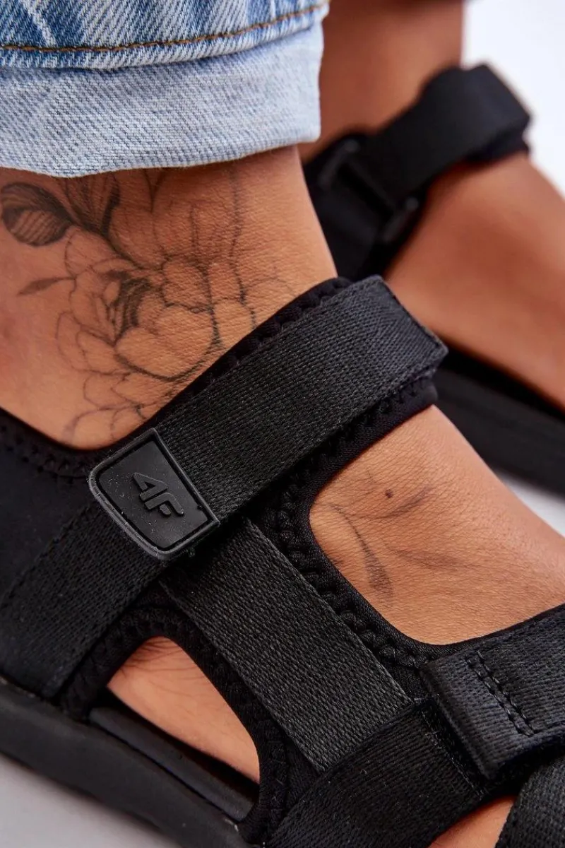 Sandały Płaskie>4F Sandały Damskie Sportowe SS23FSANF014-20S Czarne