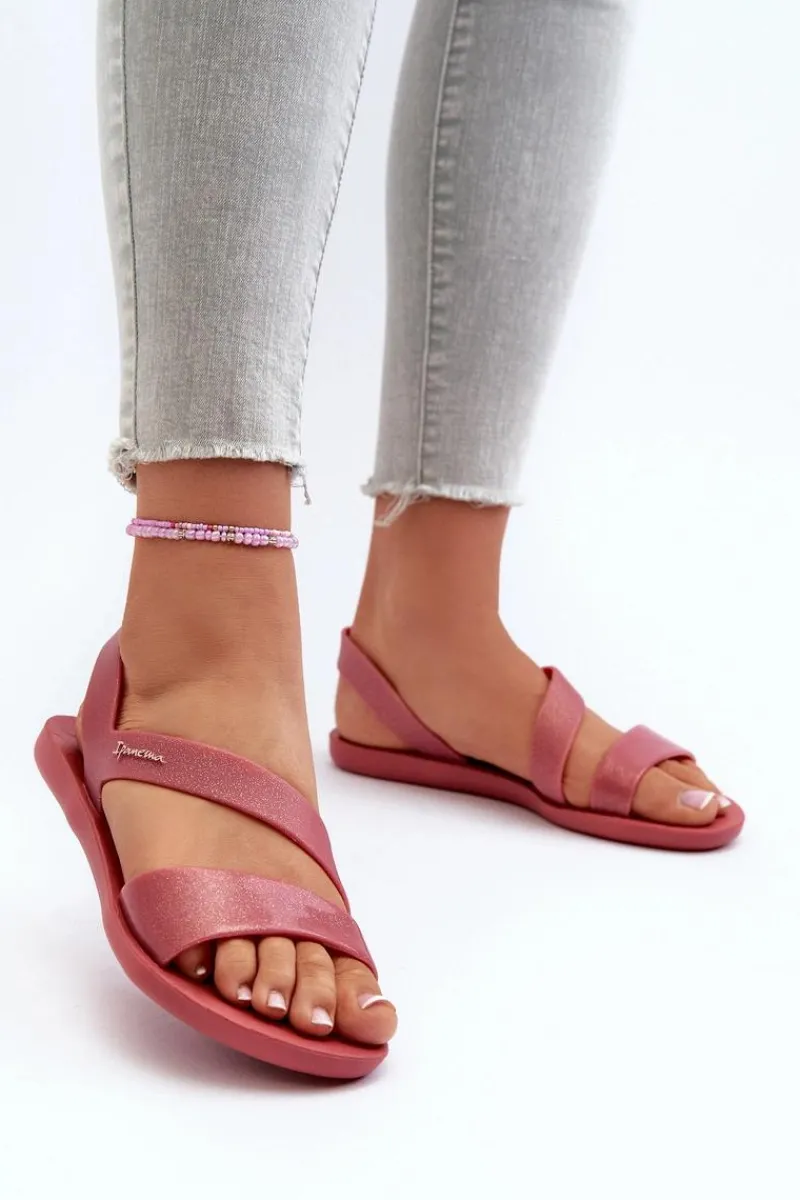 Outlet Ipanema Sandały Damskie Z Brokatem 82429 Vibe Sandal Fem Różowe