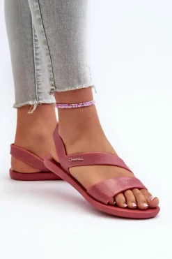 Outlet Ipanema Sandały Damskie Z Brokatem 82429 Vibe Sandal Fem Różowe
