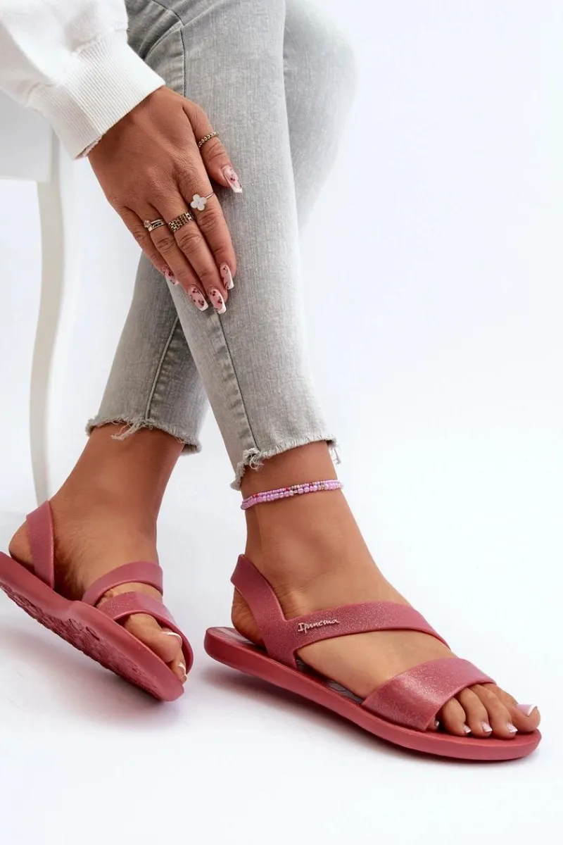 Outlet Ipanema Sandały Damskie Z Brokatem 82429 Vibe Sandal Fem Różowe