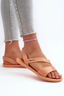 Best Sandały Damskie Z Brokatem 82429 Vibe Sandal Fem Pomarańczowe Damskie Sandały Gumowe|Sandały Płaskie