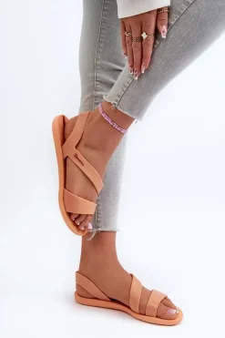 Best Sandały Damskie Z Brokatem 82429 Vibe Sandal Fem Pomarańczowe Damskie Sandały Gumowe|Sandały Płaskie