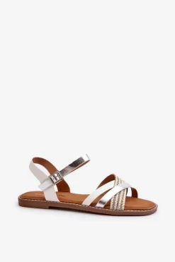 Sandały Płaskie><noscript><img width=