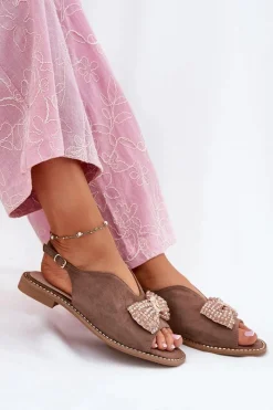 Sandały Płaskie><noscript><img width=