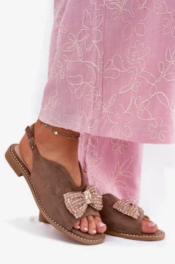 Sandały Płaskie><noscript><img width=