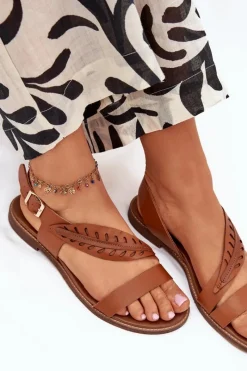 Sandały Płaskie><noscript><img width=