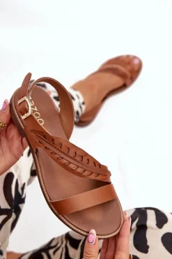 Sandały Płaskie><noscript><img width=