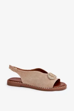 Sandały Płaskie><noscript><img width=