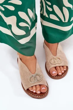 Sandały Płaskie><noscript><img width=