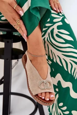 Sandały Płaskie><noscript><img width=