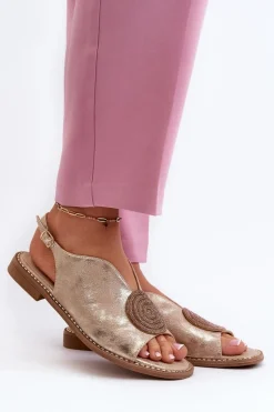 Sandały Płaskie><noscript><img width=