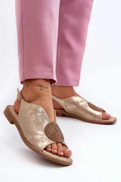 Sandały Płaskie><noscript><img width=