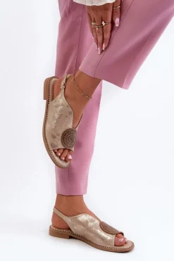 Sandały Płaskie><noscript><img width=