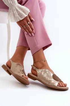 Sandały Płaskie><noscript><img width=