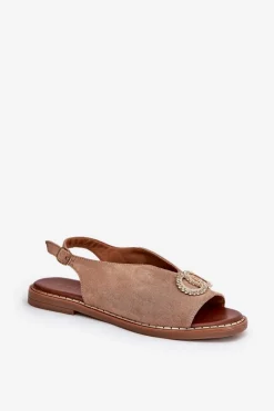 Sandały Płaskie><noscript><img width=