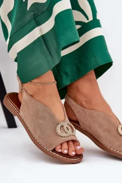 Sandały Płaskie><noscript><img width=