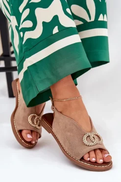 Sandały Płaskie><noscript><img width=