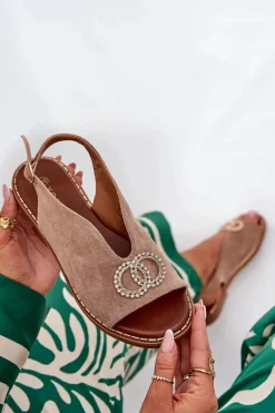 Sandały Płaskie><noscript><img width=