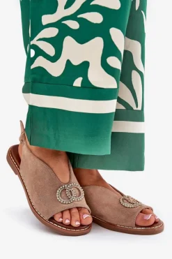 Sandały Płaskie><noscript><img width=