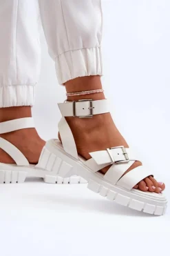 Sandały Płaskie><noscript><img width=