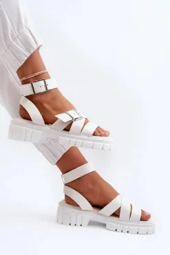 Sandały Płaskie><noscript><img width=