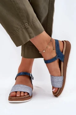 Sale Sandały Damskie Z Plecionką Na Pasku GS000050 e Damskie Sandały Na Koturnie|Sandały Płaskie