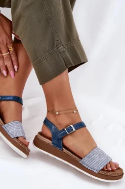 Sale Sandały Damskie Z Plecionką Na Pasku GS000050 e Damskie Sandały Na Koturnie|Sandały Płaskie