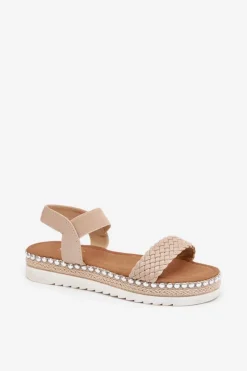 Sandały Płaskie><noscript><img width=