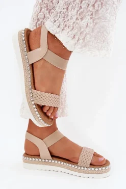 Sandały Płaskie><noscript><img width=