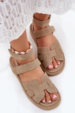 Sandały Płaskie><noscript><img width=