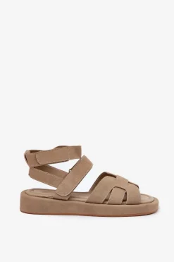 Sandały Płaskie><noscript><img width=