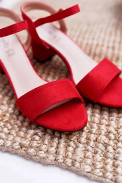 Best Sandały Damskie Zamszowe Czerwone Galisa Damskie Sandały Na Obcasie
