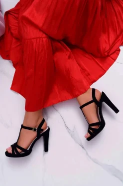 Best Sandały Damskie Zamszowe Czarne Silela Damskie Sandały Na Obcasie