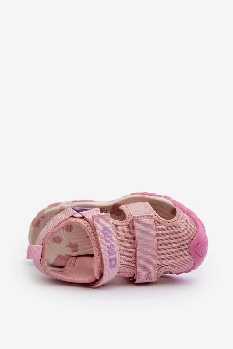 Chłopięce>Big Star Shoes Sandały Dziewczęce Na Rzepy Big Star NN374238 Różowe Różowy